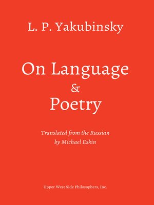 cover image of On Language and Poetry